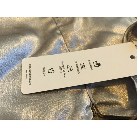NWT OC Order Plus Metallic silver dress Asymmetric - Picture 9 of 9